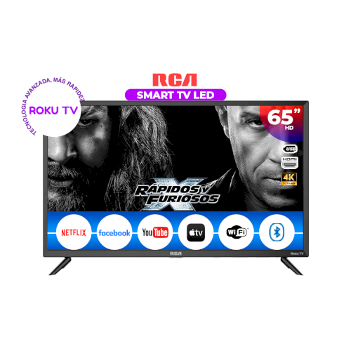TV LED SMART 65" "RCA" 4K/APLICACION ROKU/BLUETOOTH/HDR/ISDBT-T/DOLBY #RC65RK