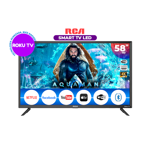 TV LED SMART 58" "RCA" 4K/APLICACIÓN ROKU/HDMI/USB/DOLBY AUDIO/HRD #RC58RK