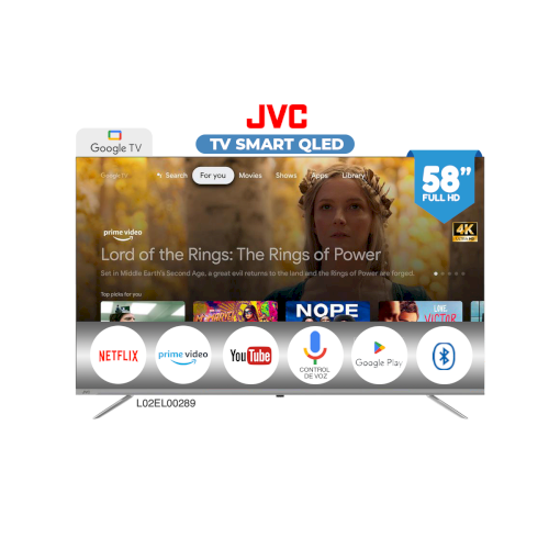 TV SMART QLED 58" "JVC" GOOGLE TV/FAMELES/4K/UHD/WIFI/HDMI/USB #LT-58KB738