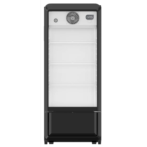 VITRINA VERTICAL 7 PIES 1 PUERTA (A+) "GRS" CERRADURA/3PARILLAS/TERMOSTATO NEGRA #GSF200BK