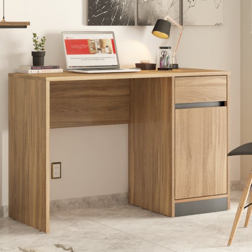 ESCRITORIO "OFFICE MORADA" 1 GAVETA CAFÉ CLARO #29600/151 #DEMOBILE