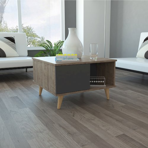 MESA DE CENTRO "ACACIA/SALEM" 1 PUERTA CAFÉ CLARO/GRIS #MMP3241 #MRB3516 #RTA