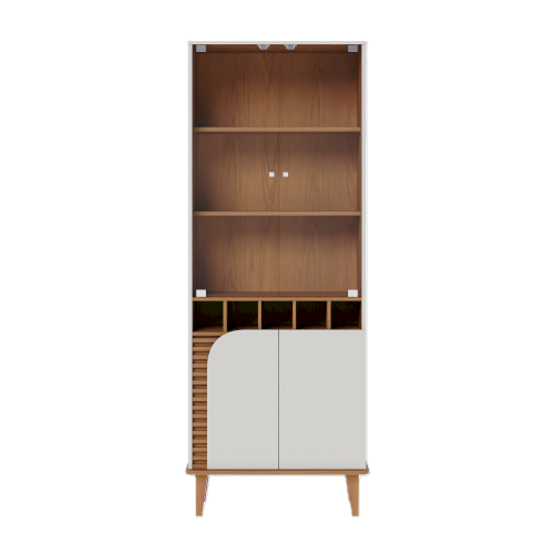 MUEBLE BAR "JURERE" 2 PUERTAS +3 ESTANTES+VINERA CAFÉ/BLANCO #1.542.A0.111A.2 #COLIBRI