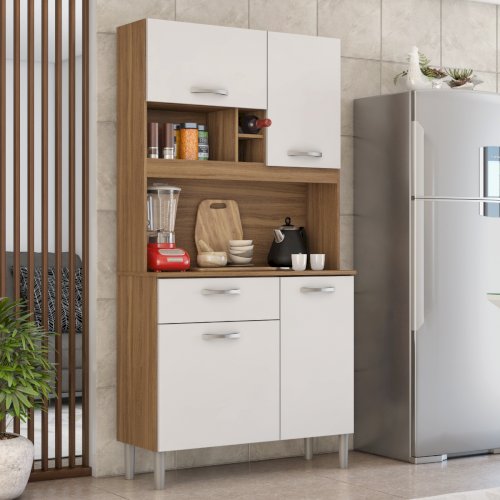 ALACENA "MALTA" 4 PUERTAS 1 GAVETA CAFÉ/BLANCO #91401/153 #DEMOBILE