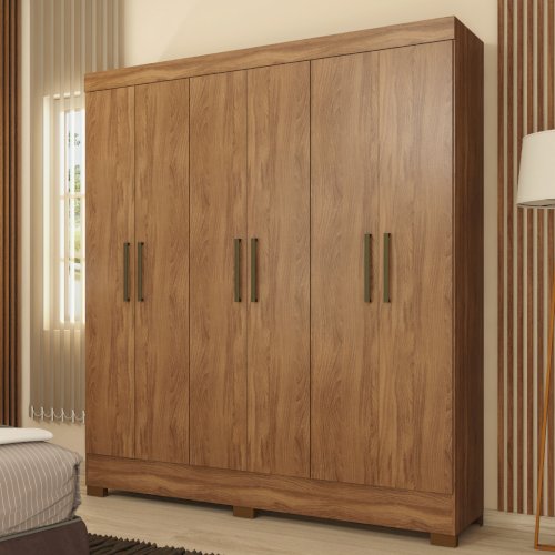 ROPERO "VERSO" 6 PUERTAS 2 GAVETAS INTERNAS PARCHEROS CAFÉ #62320/140  #62320/134 #DEMOBILE