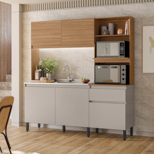 ALACENA "AMARANTO" 5 PUERTAS 1 GAVETA CAFÉ/BLANCO #99510/184 #DEMOBILE