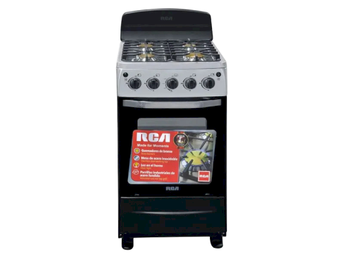 ESTUFA D/GAS 20" (A+) "RCA" 4 QUEMADORES/COPETE/LUZ/IGNICION MANUAL INOX  #RCCR22C