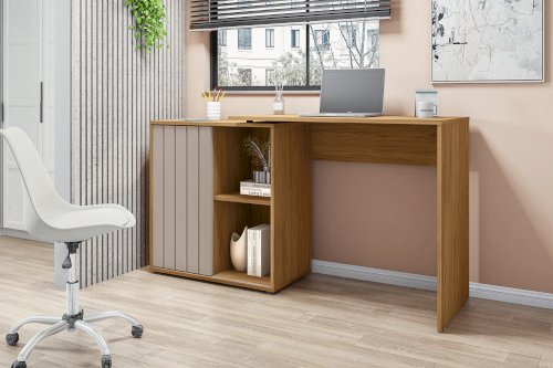 ESCRITORIO "TECH 1.4" 1 PUERTA CORREDIZA CAFÉ/ GRIS #8000500044 302 # 8000500044473 #CAEMMUN