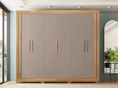 ROPERO "EDEN 2.3" 6 PUERTAS  CAFÉ - BLANCO #8002200346-302 #CAEMMUN