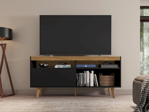 (RACK) CENTRO DE ENTRETENIMIENTO "NOAH USA" P/TV 58" CAFÉ-NEGRO # 8000200016103 #CAEMMUN