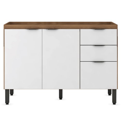 BUFETERA P/PIA  "BAJO MESADA FIRENZE" 3 PUERTAS 3 CAJONES CAFÉ/BLANCO #93231/153 #DEMOBILE