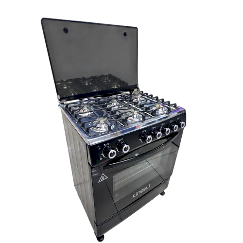 ESTUFA D/GAS 30" "KINGELI" TAPA VIDRIO 6 QUEMADORES #K-30CG