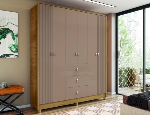 ROPERO "INTENSE" 1.5 C/JALADORES ELEGANTES + 6 PUERTAS + 3 GAVETAS #8002200400533 #CAEMMUN